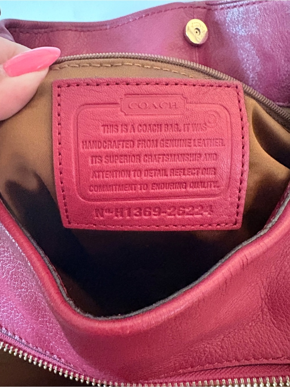 Coach Pebbled Leather Shoulder Tote in Berry Plum - Picture 12 of 13